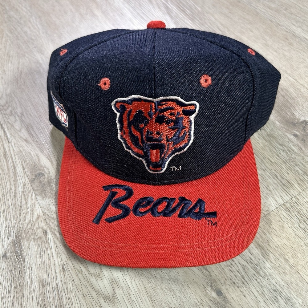 VTG Sports Specialties Chicago Bears Brim Script Snapback Hat NFL Blue Wool Cap